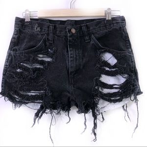Vintage Black distressed shorts, sexy shorts